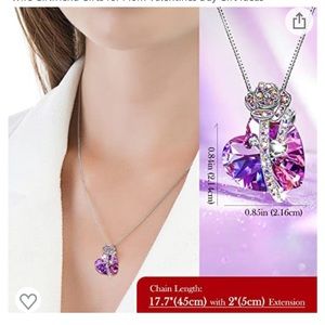 🆕New Heart Necklace With Rose Gift Box